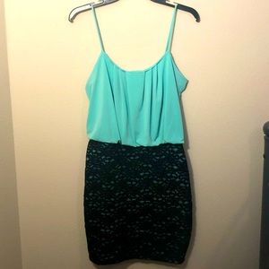👗 Cami Mint & Black Dress